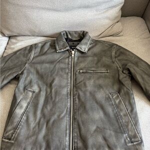 Abercrombie and Fitch Brand New Vegan Charcoal Leather Jacket